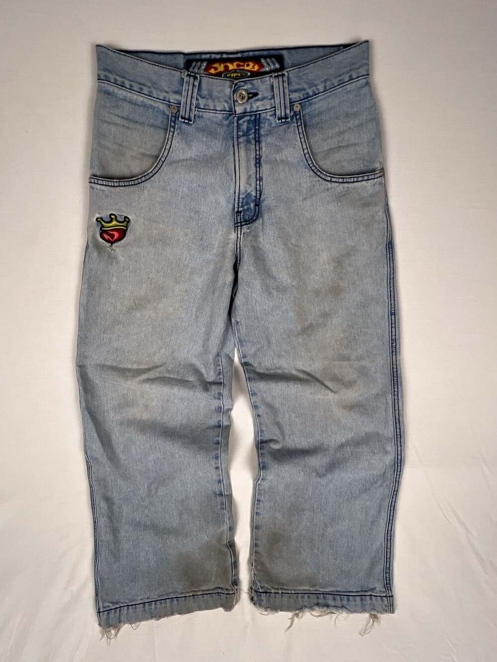 Jnco Pipes Jeans Light Wash Vintage Crown Patch